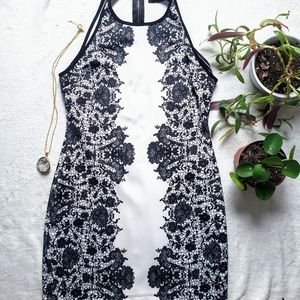 Black and white lace dress